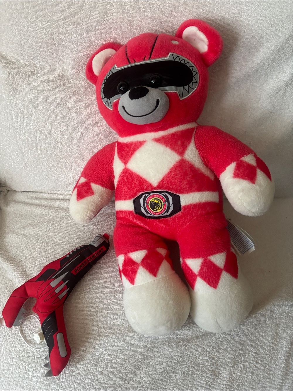 Build-A-Bear Red and White Power Ranger Bear Plush